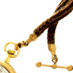 VICTORIAN POCKET WATCH HAIR CHAIN CA1890 | 13" LONG